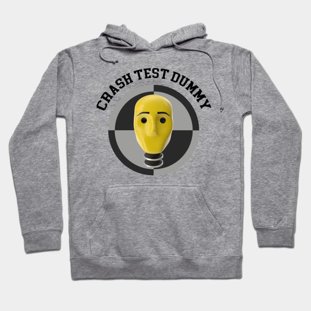 Crash Test Dummy Yellow Head with Safety Mark Background Hoodie by ActivLife